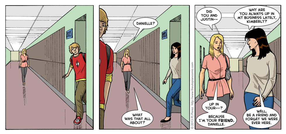 I'm actually impressed I re-drew that hallway in the 2nd panel and didn't just copy it in Photoshop. Good job, me!